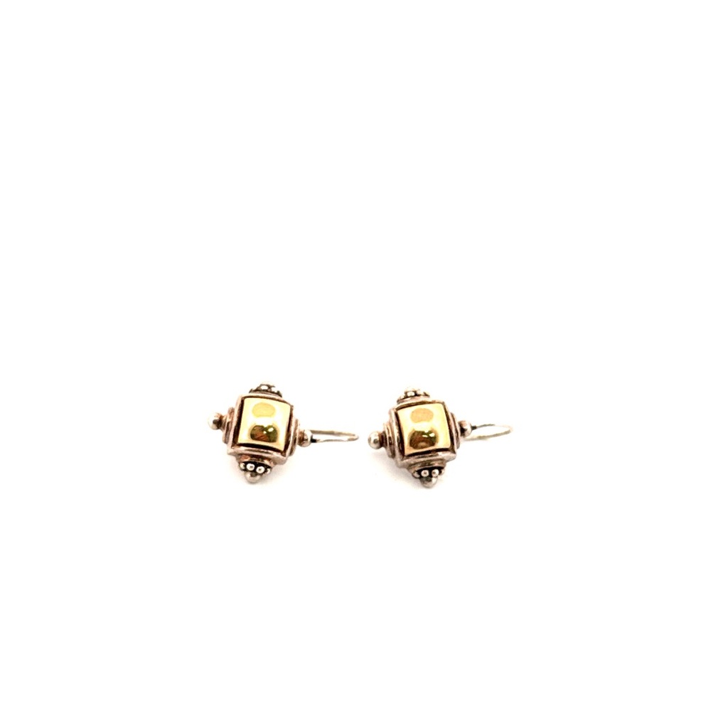 14K yellow gold and 925 sterling silver earrings for pierced ears 7.2g - Picture 12 of 16